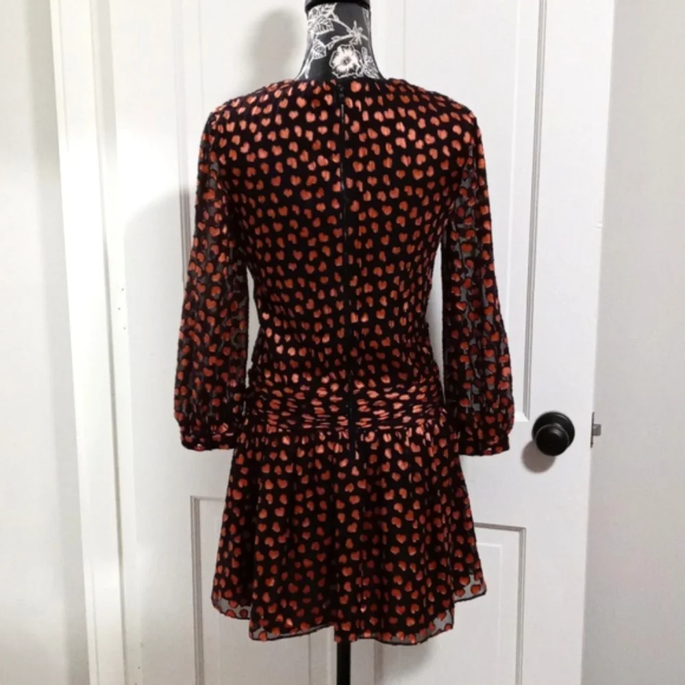 🆕️ ❤️Alice + Olivia❤️ - Mini Hearts Tessie L/S Drop Waist Dress